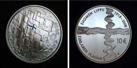 Suomen lippu 90 vuotta -juhlaraha_2008